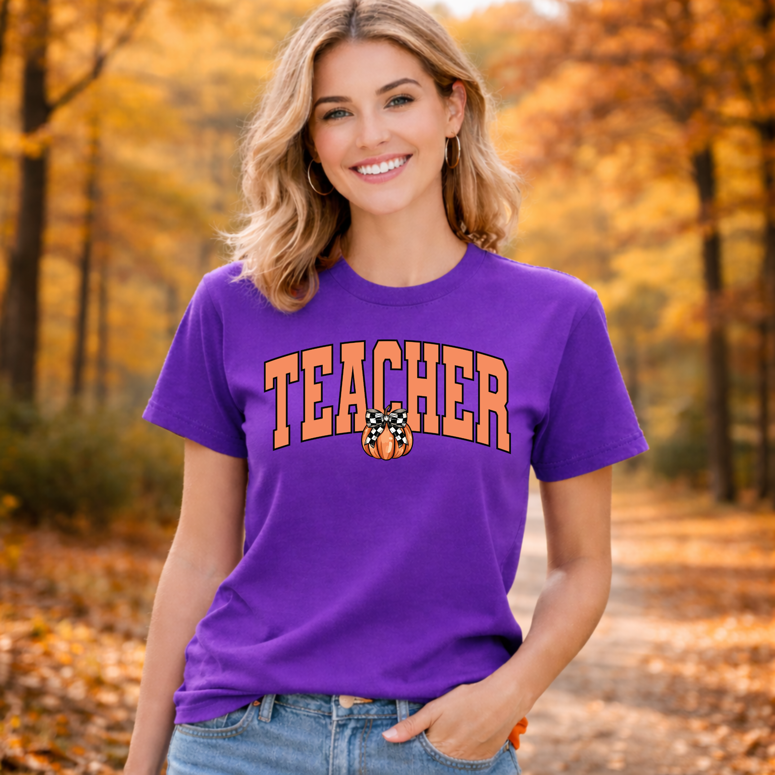 Pumpkin Teacher Adult T-Shirt